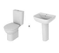 Aquarius Qualeco 4 Piece Pottery Set Rimless Toilet And Basin Suite