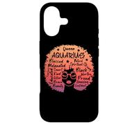 Aquarius Queen Zodiac Melanin Afro Hair Words Personality Case for iPhone 17