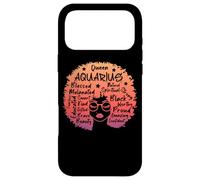 Aquarius Queen Zodiac Melanin Afro Hair Words Personality Case for iPhone 17 Pro Max
