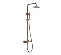 Aquarius Rainlux Cool Touch Exposed Adjustable Height Round Shower Brushed Bronze
