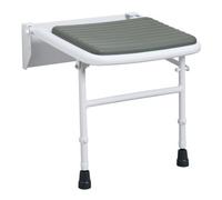 Aquarius Safecare Fold Away 190Kg Compact Padded Shower Seat With Legs Stainless Steel - White Polyester - Aq49950