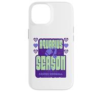 Aquarius Season Cosmic Zodiac Text Design Case for iPhone 14