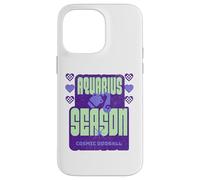 Aquarius Season Cosmic Zodiac Text Design Case for iPhone 14 Pro Max
