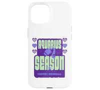 Aquarius Season Cosmic Zodiac Text Design Case for iPhone 15