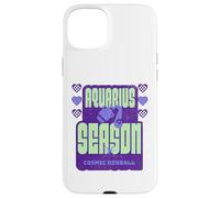 Aquarius Season Cosmic Zodiac Text Design Case for iPhone 15 Plus