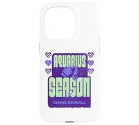 Aquarius Season Cosmic Zodiac Text Design Case for iPhone 15 Pro