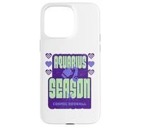 Aquarius Season Cosmic Zodiac Text Design Case for iPhone 15 Pro Max