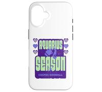 Aquarius Season Cosmic Zodiac Text Design Case for iPhone 16