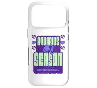 Aquarius Season Cosmic Zodiac Text Design Case for iPhone 17 Pro