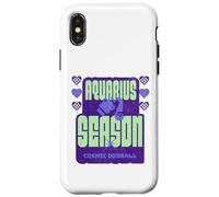 Aquarius Season Cosmic Zodiac Text Design Case for iPhone X/XS