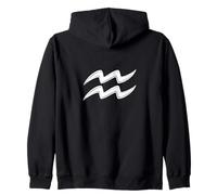 Aquarius Sign Minimalist Zodiac Symbol Astrology Lover Zip Hoodie