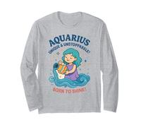Aquarius Sign Of Zodiac Cute For Kids Long Sleeve T-Shirt