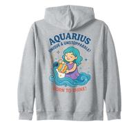 Aquarius Sign Of Zodiac Cute For Kids Zip Hoodie