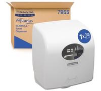 Aquarius Slimroll Hand Towel Dispenser 7955 - Hygienic, Space-Saving, Touch-Free White Wall-Mounted Roll Dispenser for Continuous Paper Towel Supply