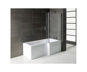 Aquarius Splash 1700mm X 700mm R/h L-Shape Shower Bath, Screen And Front Panel Set