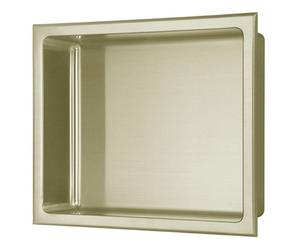 Aquarius Stainless Steel Recess Shower Niche 305 X 360mm In Brushed Brass