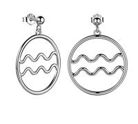 Aquarius Star Sign Dangle Drop Earrings Gold Over 925 Sterling Silver 12 Constellation Earrings Women Boho Earrings Birthday Jewelry Gift for Wife Girlfriends Daughters Birthday Christmas Day FE0071P