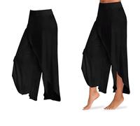 AQUARIUS Women's Spandex Harem Yoga Pants Breathable Lounge Trousers in Black | Size: Large Aquarius Black L
