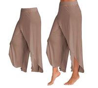 AQUARIUS Women's Spandex Harem Yoga Pants Breathable Lounge Trousers in Brown | Size: Large Aquarius Brown L