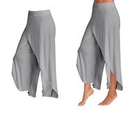 Aquarius Super Soft Cotton Spandex Harem Style Yoga Pilates Pants, Grey - S