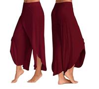 Aquarius Super Soft Modal Spandex Yoga Pilates Pants, Red - M