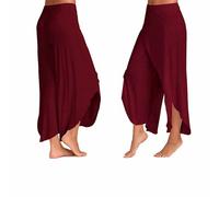 Aquarius Super Soft Modal Spandex Yoga Pilates Pants, Wine Red M
