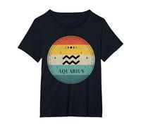 Aquarius Tee Men Zodiac Sign Aquarius T-Shirt, Women's Plus, Black, 2X