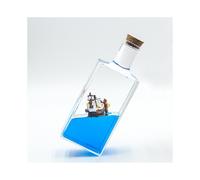 (Aquarius) Thousand Sunny Fluid Liquid Drift Bottl Creative Ship Sea Hourglass Living Room Decoration One Piece Floating Boat Birthday Gift