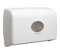 Aquarius, 6947, Twin Mini Jumbo Rolled Toilet Tissue Dispenser, White, 1 x 1 Dispenser