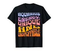 Aquarius Unique Unstoppable Zodiac Typography Value Graphic T-Shirt