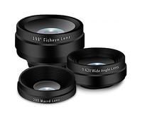 AQUARIUS Universal 3 in 1 Smartphone Camera Lens Kit with Fisheye, Wide Angle & Macro Lenses, Clip-On Mobile Photography Attachment