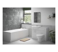Aquarius Urbano Complete Bathroom Suite With 1700mm Single Ended Bath, Btw Rimless Toilet, Vanity Unit And Chrome Fixtures