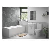 Aquarius Urbano Complete Bathroom Suite With 1700mm Single Ended Bath, Rimless Toilet, Vanity Unit And Chrome Fixtures