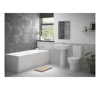 Aquarius Urbano Complete Bathroom Suite With Single Ended 1700mm Bath, Basin, Rimless Toilet And Taps
