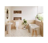 Aquarius Urbano Complete Premium Bath Suite (With Single Ended 1700mm Bath) With Brushed Brass Fixtures