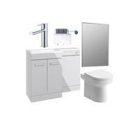Aquarius Urbano Premium Left Hand 1000mm Vanity Unit Suite (With Back To Wall Toilet) - Grey