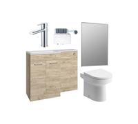 Aquarius Urbano Premium Left Hand 1000mm Vanity Unit Suite (With Back To Wall Toilet) - Oak