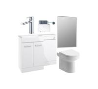 Aquarius Urbano Premium Left Hand 1000mm Vanity Unit Suite (With Back To Wall Toilet) - White