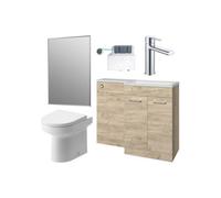 Aquarius Urbano Premium Right Hand 1000mm Vanity Unit Suite (With Back To Wall Toilet) - Oak