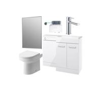 Aquarius Urbano Premium Right Hand 1000mm Vanity Unit Suite (With Back To Wall Toilet) - White