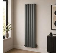 Aquarius Wave Single Panel Vertical Radiator In Anthracite - 1800 X 375mm