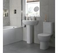 Aquarius Willow 550mm 1 Tap Hole Basin With Full Pedestal