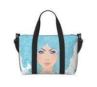 Aquarius Woman Print Duffle Bag for Travel Foldable Carry-On Travel Bag, Luggage Flight Bags Weekend Bag for Women and Men