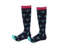 AQUARIUS Women's Bright Pattern Knee High Compression Socks Cactus S/M Sports Support Aquarius Multicolor S/M