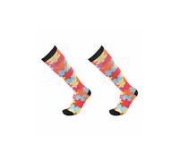 AQUARIUS Women's Bright Pattern Knee High Compression Socks Puzzle L/XL Sports Wear | Size: Large/XL Aquarius Multicolor L/XL