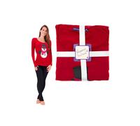 AQUARIUS Women's Christmas-Themed Winter 2-Piece 'Pyjama Set' in Red | Size: 14 Aquarius Red 14
