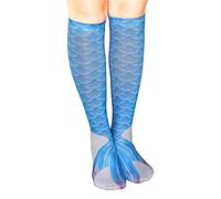 AQUARIUS Women's Mermaid Tail Print Women Girl Knee High Boot Socks