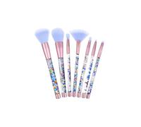 AQUARIUS Women's Pink Liquid Glitter 7 Piece Makeup Brush Set