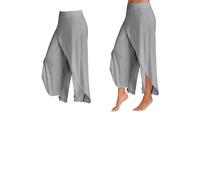 Aquarius Super Soft Cotton Spandex Harem Style Yoga Pilates Pants, Grey - 3XL