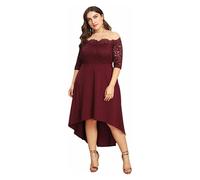 AQUARIUS Women's Womens Off-Shoulder Midi Party Dress Soft & Thick Fabric Wine in Brown | Size: 2XL Aquarius Brown 2XL